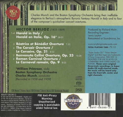 Charles Munch, William Primrose - Berlioz: Harold in Italy, Overtures (1959) [2007 SACD]