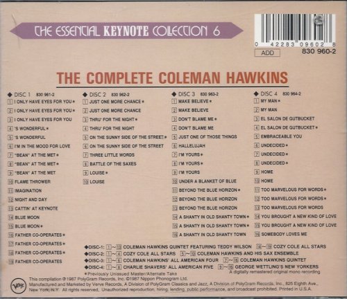 Coleman Hawkins - The Complete Coleman Hawkins (4CD) (1987)
