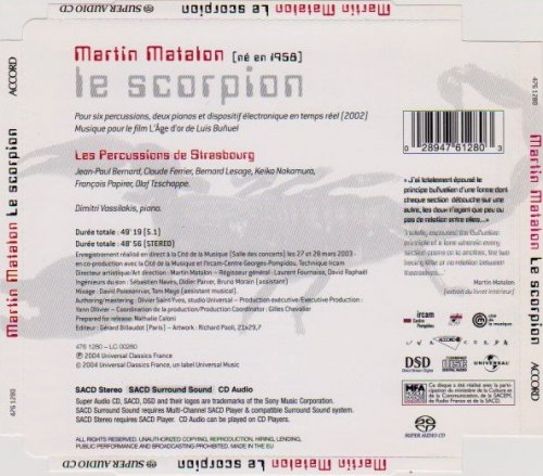 Martin Matalon / Les Percussions De Strasbourg ‎- Le Scorpion (2004) [SACD]