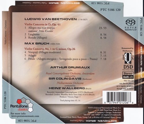 Arthur Grumiaux – Beethoven, Bruch: Violin Concertos (2006) [SACD]