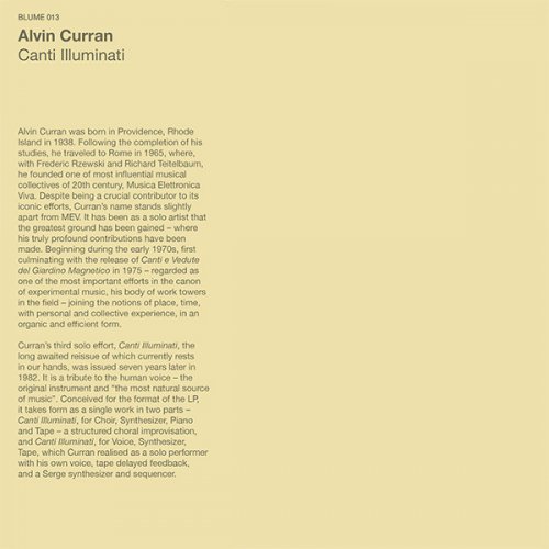 Alvin Curran ‎– Canti Illuminati (2019/1982)