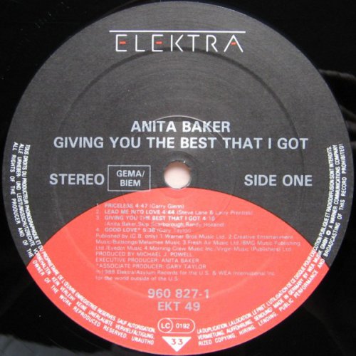 Anita Baker - Giving You The Best That I Got (1988) LP.