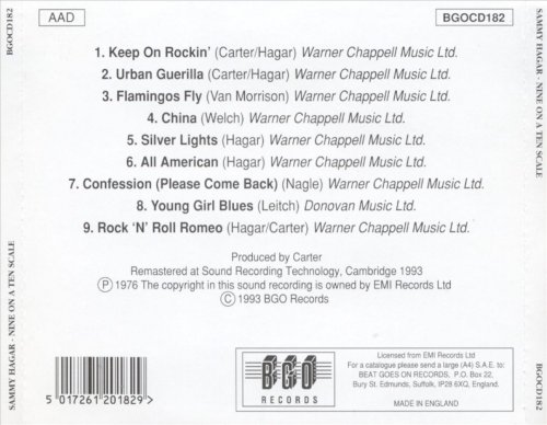 Sammy Hagar - Nine on a Ten Scale (Reissue, Remastered) (1976/1993)