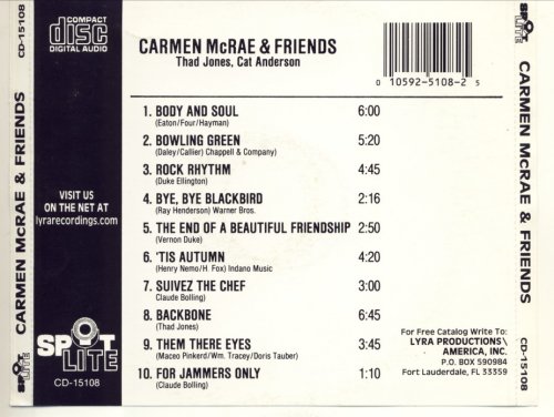 Carmen McRae & Friends - Carmen McRae & Friends: Thad Jones,Cat Anderson (1990)