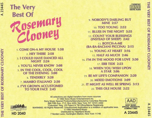 Rosemary Clooney - The Very Best Of Rosemary Clooney (1992)
