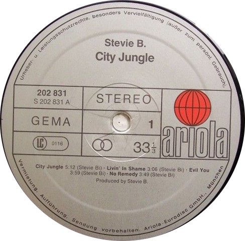 Stevie B. - City Jungle (1980) LP