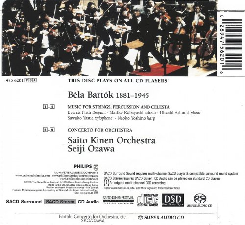 Seiji Ozawa, Saito Kinen Orchestra - Bartok: Concerto for Orchestra, Music for Strings (2005) [SACD]