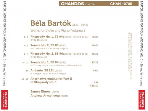 James Ehnes, Andrew Armstrong - Béla Bartók: Works for Violin and Piano, Volume 1: Sonatas and Rhapsodies (2012) CD-Rip