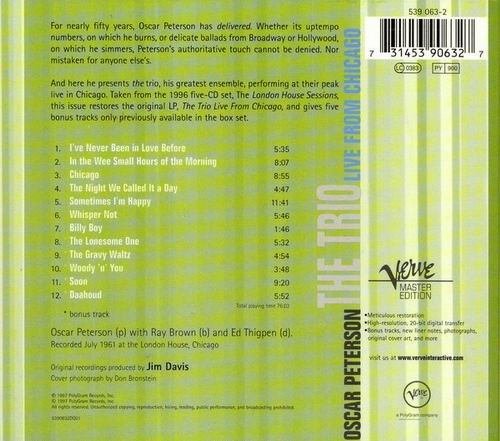 Oscar Peterson - The Trio Live From Chicago (1961) 320 kbps+CD Rip