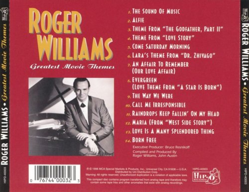 Roger Williams - Greatest Movie Themes (1996)