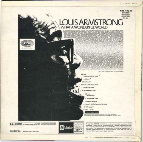 Louis Armstrong - What A Wonderful World (1968) LP