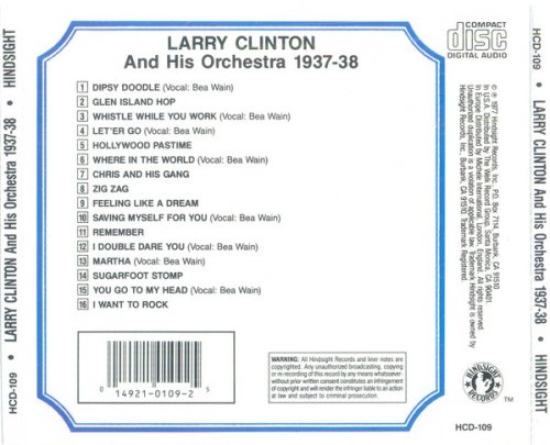 Larry Clinton And His Orchestra - The Uncollected Larry Clinton And His Orchestra: 1937-1938 (Reissue) (1977/1992)