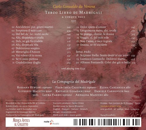La Compagnia del Madrigale - Gesualdo: Terzo libro di madrigali (2016)