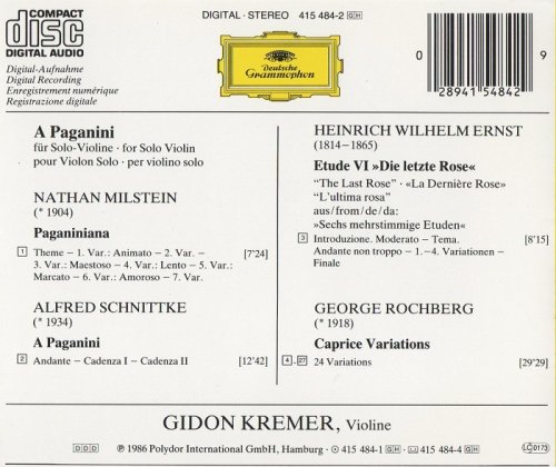 Gidon Kremer - Virtuoso Violin Music (1985) [2015] CD-Rip