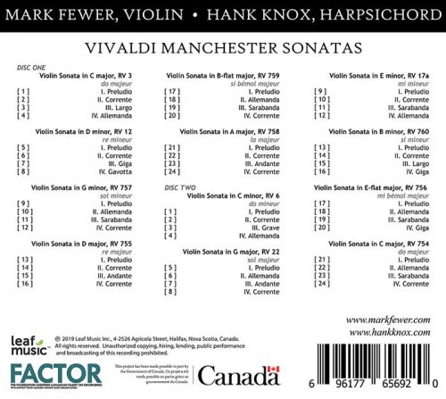 Hank Knox and Mark Fewer - Vivaldi: Manchester Sonatas (2020) [Hi-Res]