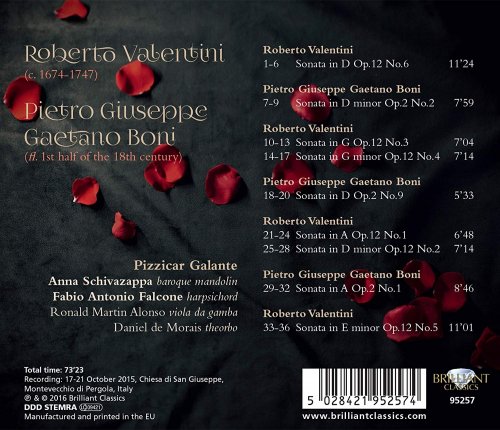 Fabio Antonio Falcone, Anna Schivazappa & Pizzicar Galante - Valentini: Complete Mandolin Sonatas (2016) [Hi-Res]