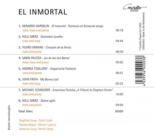Siegfried Jung, Yasuko Kagen, Johanna Jung - El Inmortal (Works For Tuba, Piano And Harp) (2020) [Hi-Res]