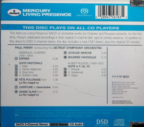 Paul Paray - Paray Conducts Chabrier & Roussel (1957-1960) [2004 SACD]