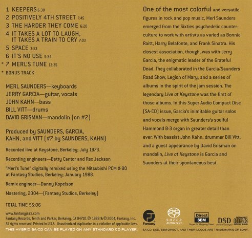 Jerry Garcia & Merl Saunders - Live at Keystone, Vol. 1 (1973) [2004 SACD]