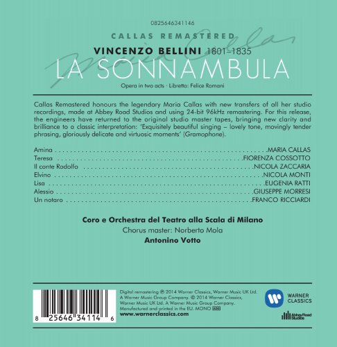 Maria Callas, Nicola Monti - Vincenzo Bellini: La Sonnambula (2014) [Hi-Res]