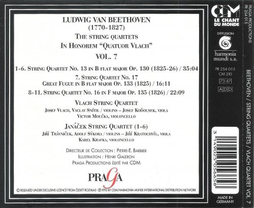 Vlach String Quartet, Janacek String Quartet - Beethoven: String Quartets Op. 130, 133, 135 (1992)