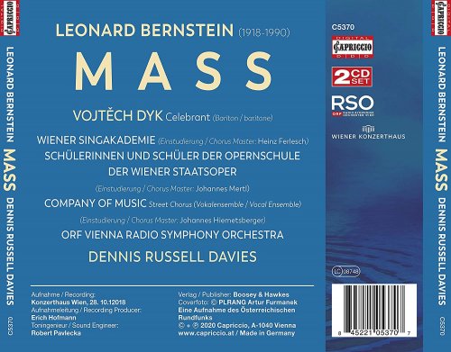 Vojtěch Dyk, Wiener Singakademie, ORF Vienna Radio Symphony Orchestra & Dennis Russell Davies - Bernstein: MASS (2020) [Hi-Res]
