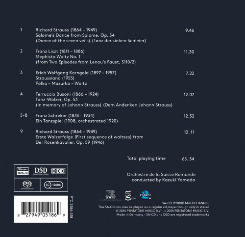 Orchestre de la Suisse Romande, Kazuki Yamada - Strauss, Liszt, Korngold, Busoni & Schreker: Orchestral Works (2014) [Hi-Res]