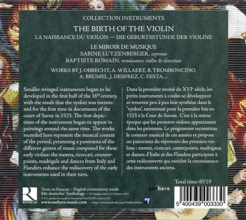 Le miroir de musique, Baptiste Romain - The Birth of the Violin (2013) [Hi-Res]