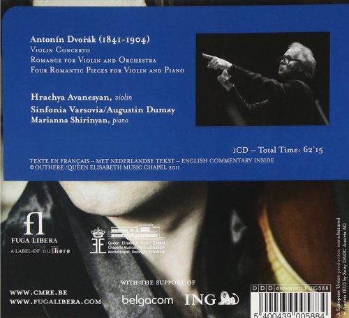 Hrachya Avanesyan, Sinfonia Varsovia, Augustin Dumay, Marianna Shirinyan - Dvořák: Violin Concerto, Romance & Four Romantic Pieces (2011) [Hi-Res]