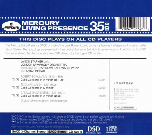 Janos Starker, Antal Dorati - Schumann, Lalo, Saint-Saens: Cello Concertos (1962/1964) [2005 SACD]