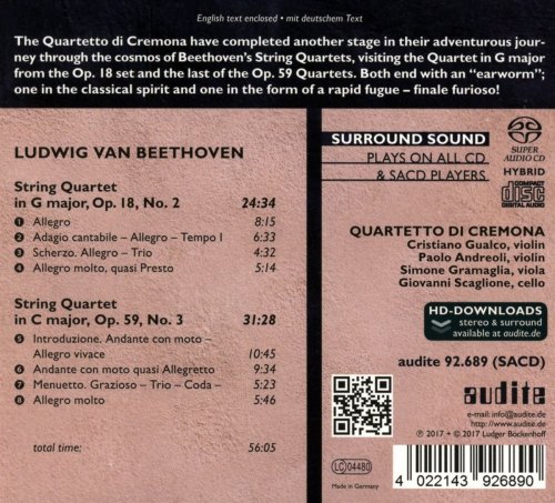 Quartetto di Cremona - Beethoven: Complete String Quartets, Vol. 7 (2017) [Hi-Res]