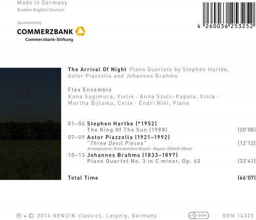 Stephen Hartke, Astor Piazzólla, Johannes Brahms, Elsbeth Moser, Flex Ensemble - The Arrival Of Night (2014) [Hi-Res]