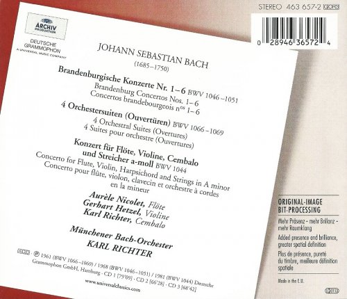 Karl Richter - Bach: 6 Brandenburg Concertos; 4 Ouvertures; Tripel Concerto BWV 1044 (2005)