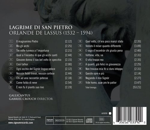 Gallicantus, Orlande De Lassus & Gabriel Crouch - Lassus: Lagrime Di San Pietro (2013) [Hi-Res]