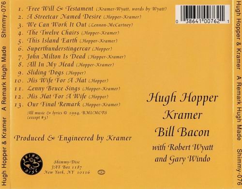 Hugh Hopper & Kramer - A Remark Hugh Made (1994)