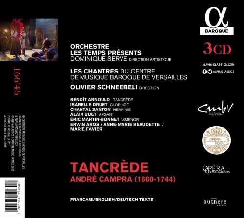 Orchestre les Temps Présents, Les Chantres du Centre de Musique Baroque de Versailles, Olivier Schneebeli - André Campra: Tancrède (2015) [Hi-Res]