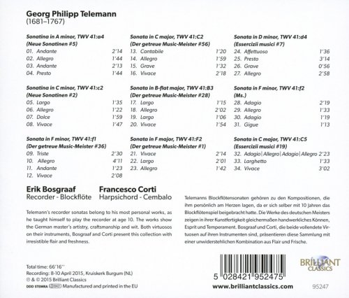 Erik Bosgraaf & Francesco Corti - Telemann: The Recorder Sonatas (2015) [Hi-Res]