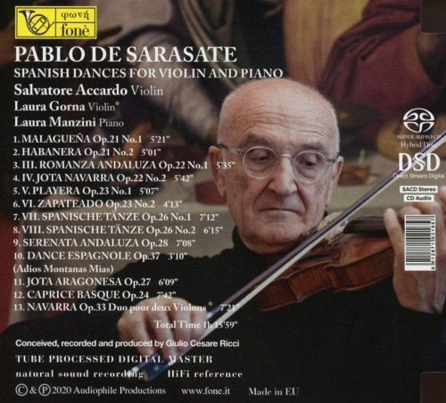 Salvatore Accardo, Laura Manzini, Laura Gorna - Pablo de Sarasate (Spanish Dances for Violin and Piano) (2020) [DSD & Hi-Res]