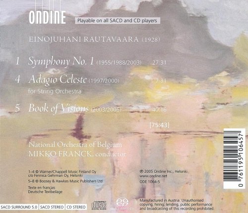 Orchestre National de Belgique, Mikko Franck - Rautavaara: Book of Visions, Symphony No. 1 & Adagio celeste (2005) [Hi-Res]