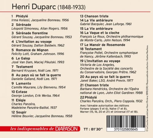 VA - Henri Duparc: L'invitation au voyage (2020)