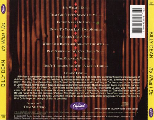 Billy Dean - It's What I Do (1996)