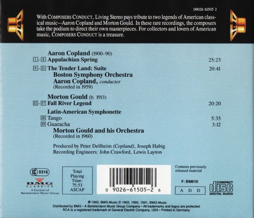 Aaron Copland, Morton Gould - Copland: Appalachian Spring, Tender Land / Gould: Fall River Legend