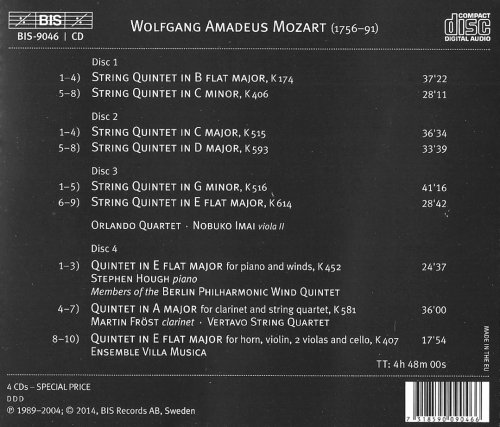 Orlando Quartet, Nobuko Imai - Mozart: Quintets (4CD) (2014)