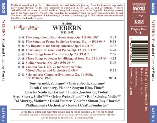 Leila Josefowicz, Fred Sherry, Orion Weiss, Robert Craft - Webern: Vocal & Chamber Works (2015) [Hi-Res]