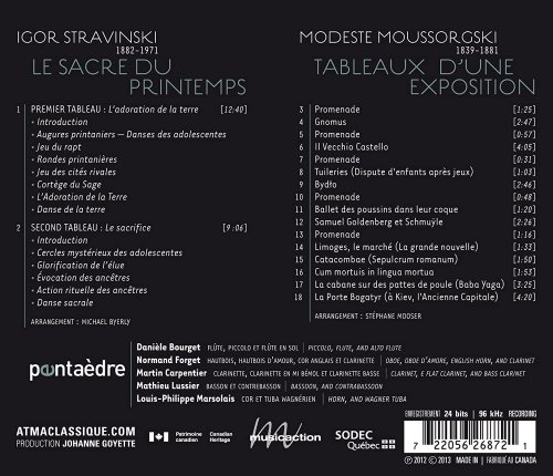 Pentaedre - Stravinsky: Le sacre du printemps - Mussorgsky: Tableaux d'une exposition (2013) [Hi-Res]