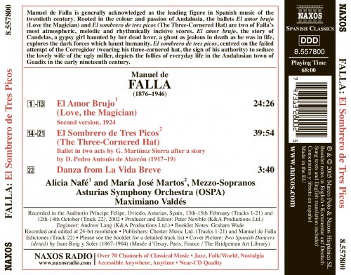 Alicia Nafé, María José Martos, Asturias Symphony Orchestra, Maximiano Valdés - Falla: Amor Brujo (El) / El Sombrero De Tres Picos (2005) [Hi-Res]