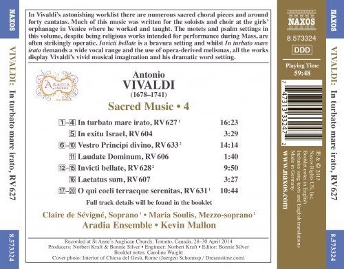 Claire de Sevigne & Maria Soulis, Aradia Ensemble, Kevin Mallon - Vivaldi: Sacred Music, Vol. 4 (2015) [Hi-Res]