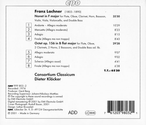 Franz Lachner: Octet, Nonet by Dieter Klöcker, Consortium Classicum on ...