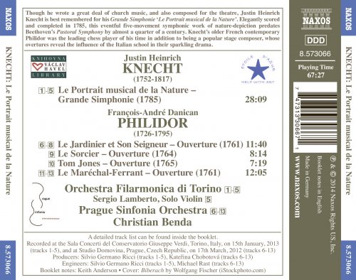 Sergio Lamberto, Torino Philharmonic Orchestra, Prague Sinfonia, Christian Benda - Knecht: Le Portrait musical de la nature & Philidor: Overtures (2014) [Hi-Res]
