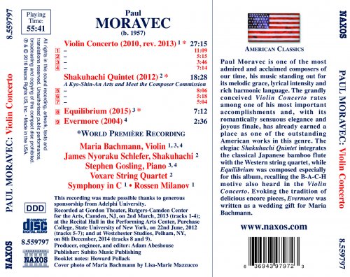 Maria Bachmann, James Nyoraku Schlefer, Maria Bachmann, Stephen Gosling, Symphony in C, Voxare String Quartet, Rossen Milanov - Moravec: Violin Concerto, Shakuhachi Quintet, Equilibrium & Evermore (2016) [Hi-Res]